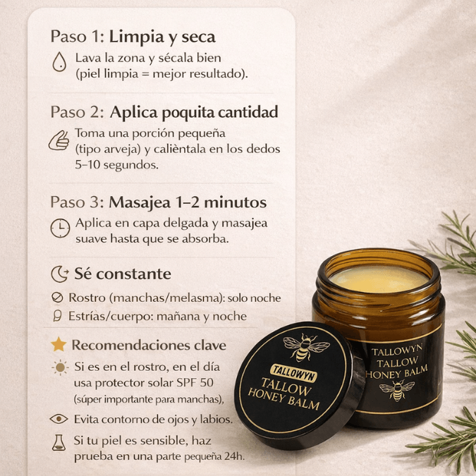 Bálsamo Natural de Sebo y Miel - Piel Suave y Protegida