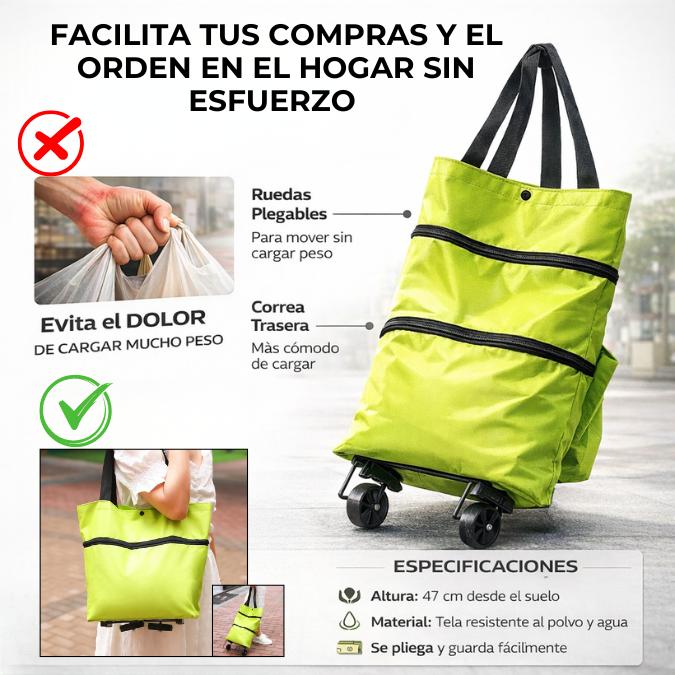 Carrito Plegable: Un solo viaje, cero dolor de manos.