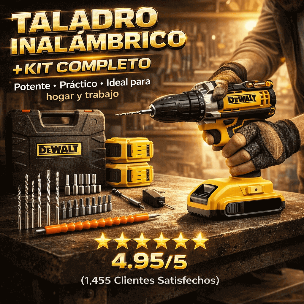 INALÁMBRICO ATORNILLADOR + 26 ACCESORIOS + 2 BATERIAS REGALO 🎁