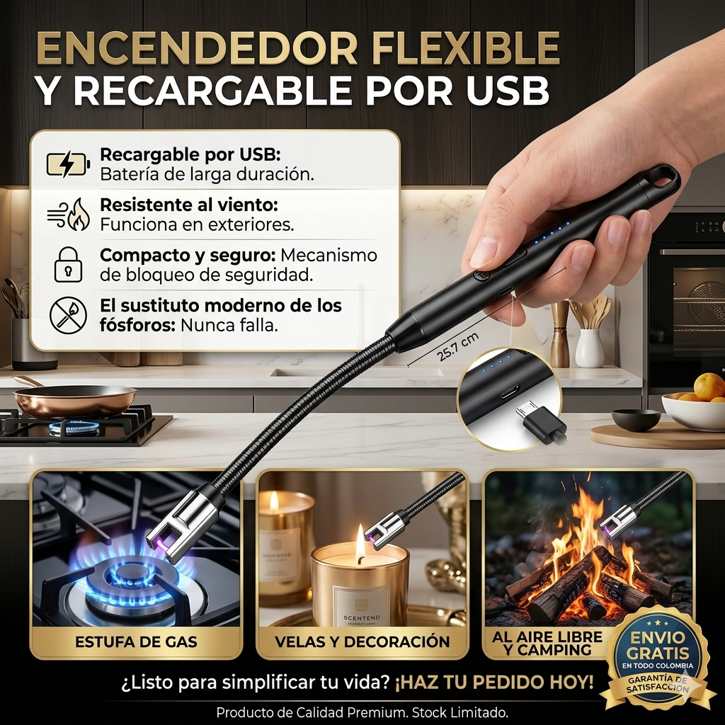 ENCENDEDOR PRO: Controla tu parrilla con un solo clic. Cero fósforos húmedos y cero quemaduras.