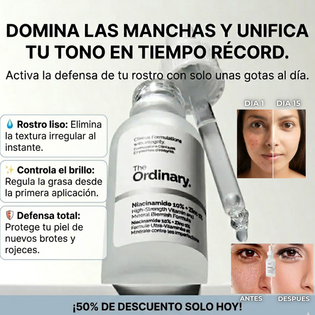 The Ordinary Niacinamide 10% + Zinc 1% | Mejora la textura y unifica el tono de la piel