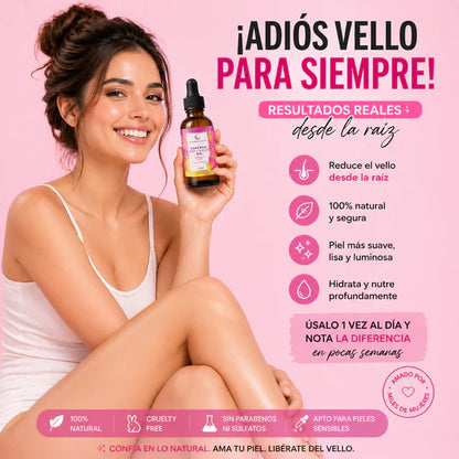 Aceite Depilador Natural de Cyperus Rotundus 30ml | Reduce el Vello y Suaviza la Piel